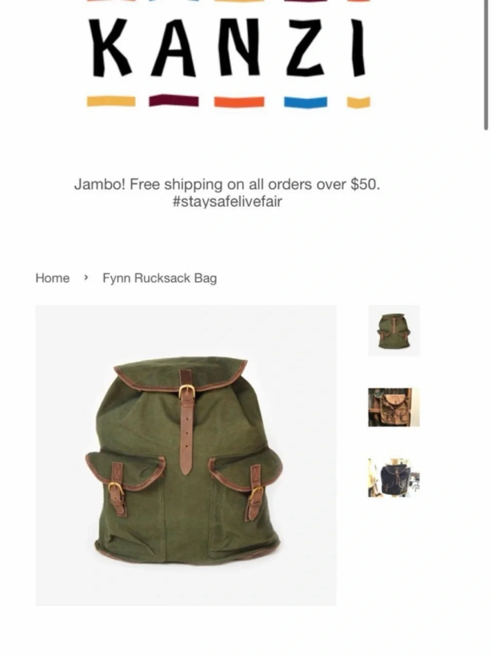 Artisan-Made Canvas & Leather Rucksack backpack by Meyelo- size-  15.5” × 14”